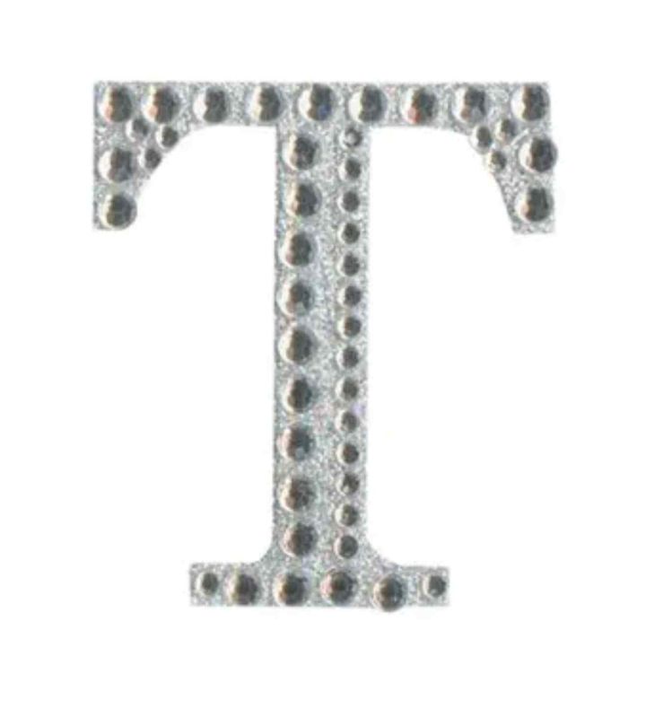 Eleganza Craft Stickers Diamante Iridescent 50mm Letter - T