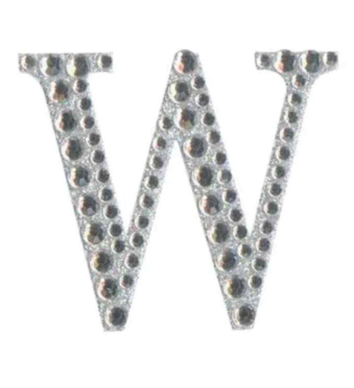 Eleganza Craft Stickers Diamante Iridescent 50mm Letter - W