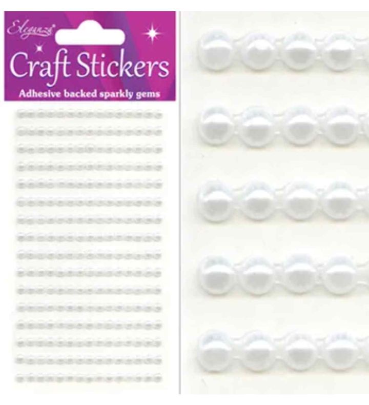 Eleganza Craft Stickers Pearls White - 4mm 240ct.