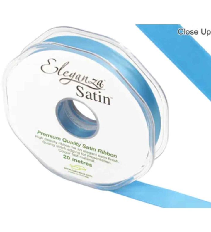 Eleganza Satin Double Faced Turquoise - 15mm x 20m