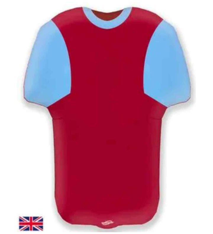 24" Oaktree Football Shirt Blue / Claret Metallic