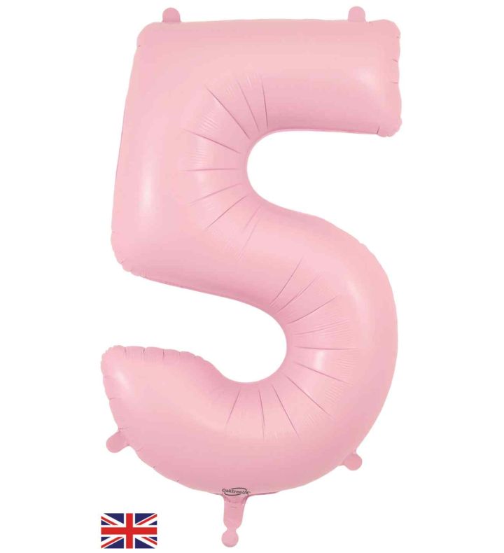 34" Matte Pink 5 Oaktree Foil Balloon