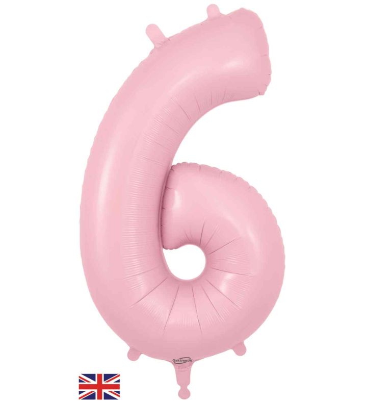 34" Matte Pink 6 Oaktree Foil Balloon