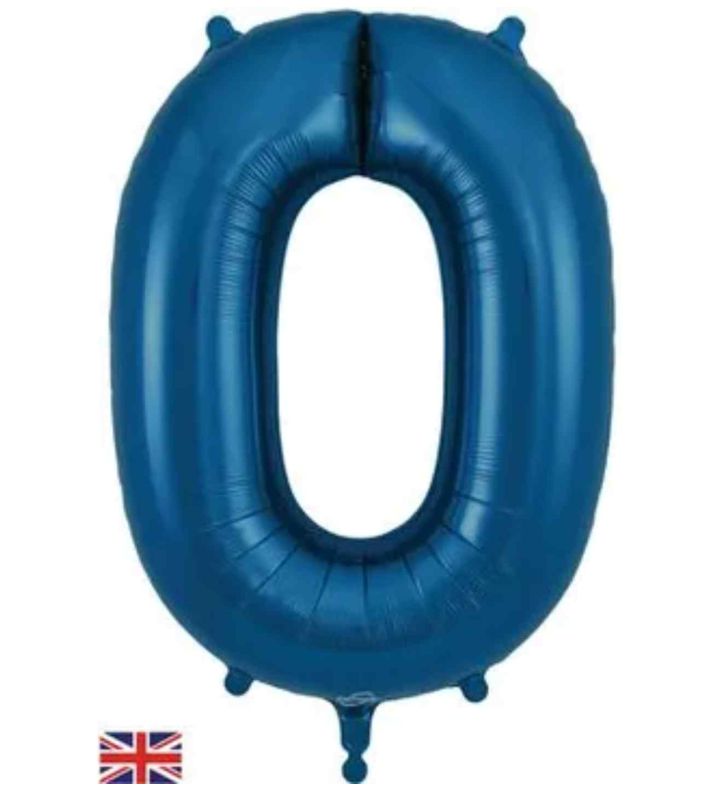 34" Navy Blue Number 0 Oaktree Foil Balloon