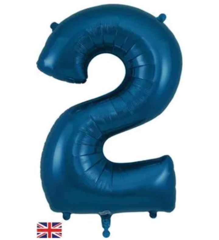 34" Navy Blue Number 2 Oaktree Foil Balloon