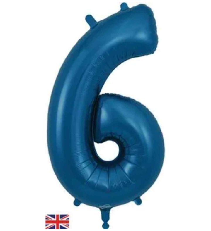 34" Navy Blue Number 6 Oaktree Foil Balloon