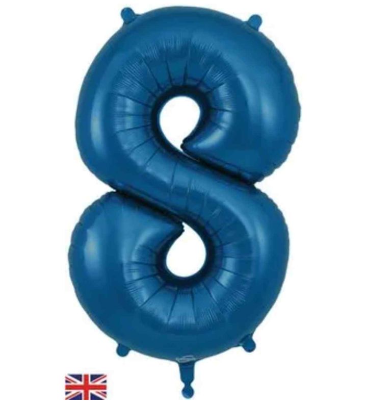 34" Navy Blue Number 8 Oaktree Foil Balloon