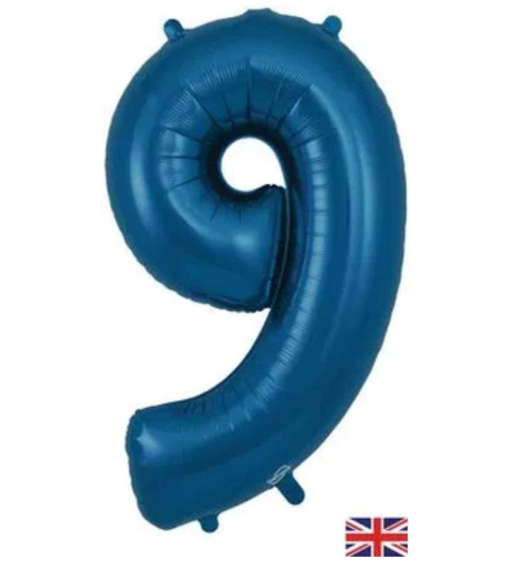 34" Navy Blue Number 9 Oaktree Foil Balloon