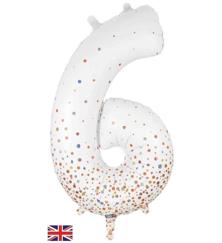 34" Sparkling Fizz Holographic Rose Gold 6 Oaktree Foil Balloon