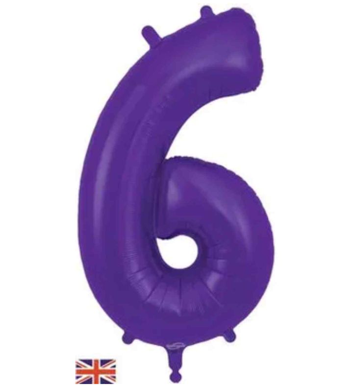 34" Purple Number 6 Oaktree Foil Balloon