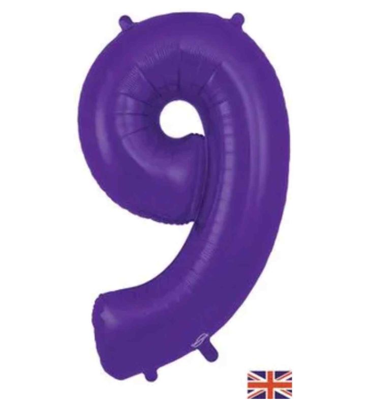 34" Purple Number 9 Oaktree Foil Balloon