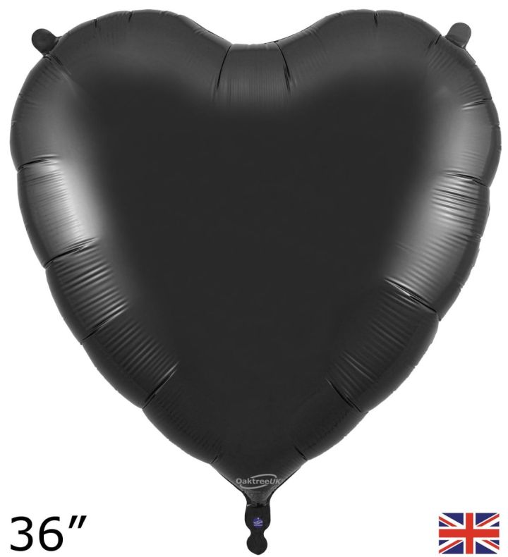 36" Oaktree Heart Black Foil Balloon