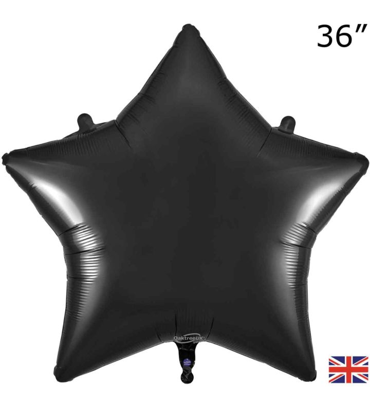 36" Oaktree Star Black Foil Balloon