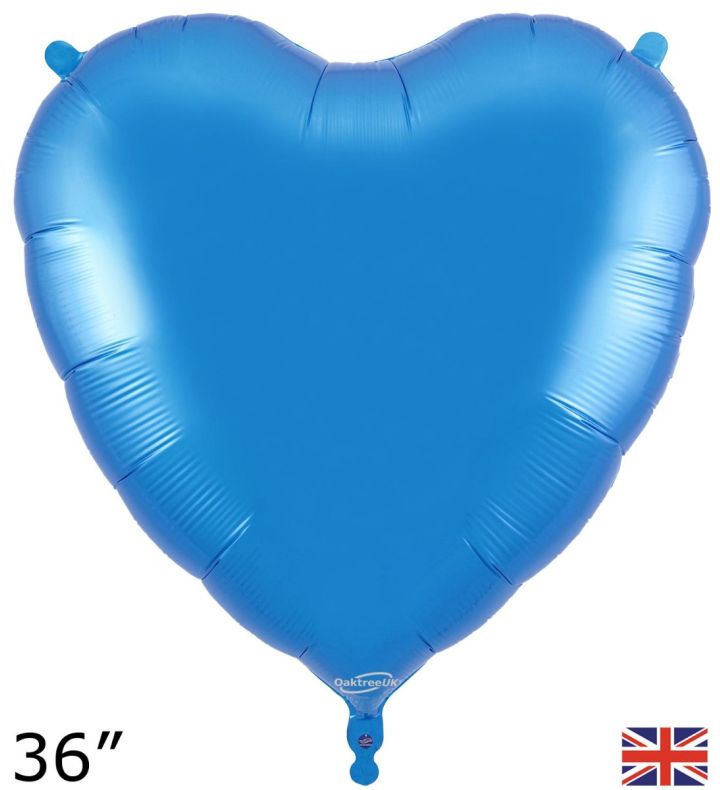 36" Oaktree Heart Blue Foil Balloon