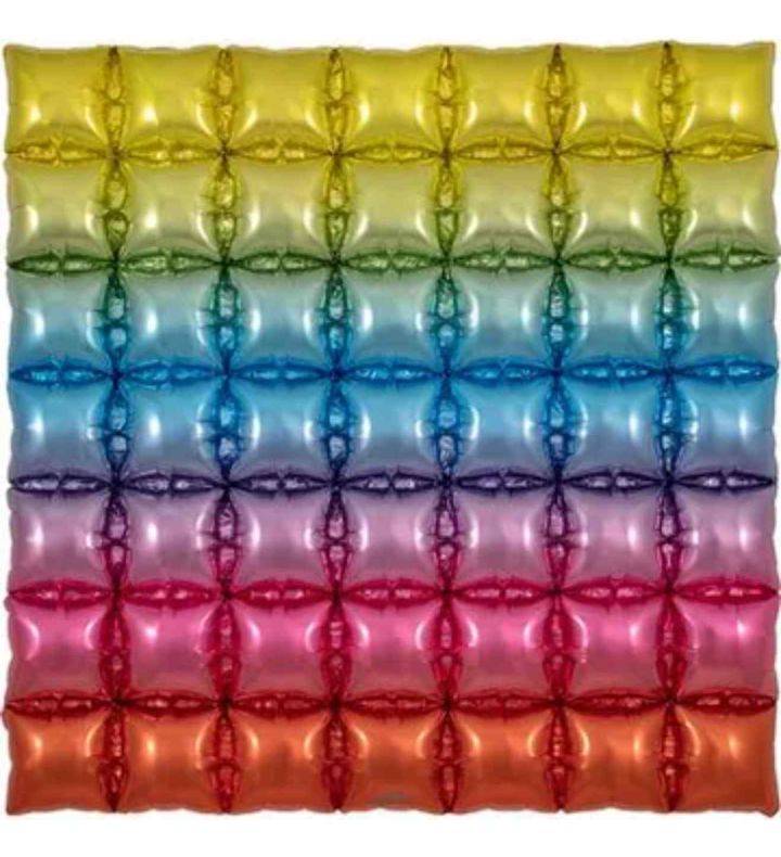 Rainbow 7x7 Waffle Foil Balloon