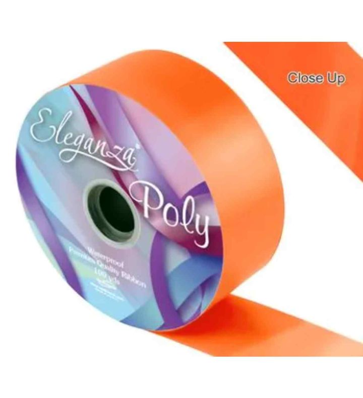 Eleganza Poly Ribbon 50mm x 91m Orange Ribbon