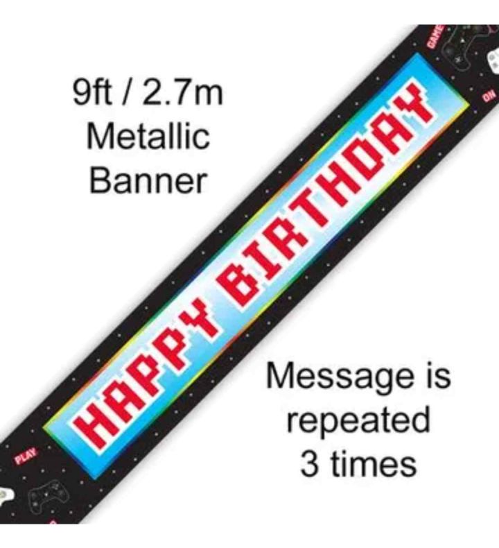 9ft Banner Controller Happy Birthday Holographic