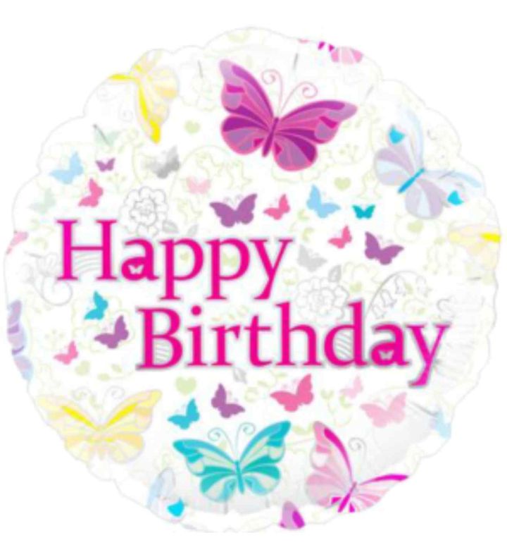 18" Oaktree Happy Birthday Butterfly Round