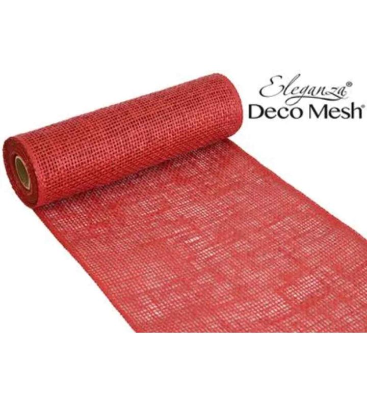 Deco Mesh Burlap - Red 25cm x 4.57m 