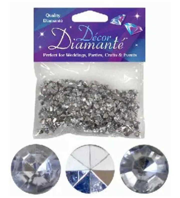 Decor Diamante Diamonds - Silver 6mm 28g