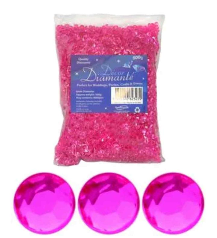 Decor Diamante Diamonds - Hot Pink 6mm 500g