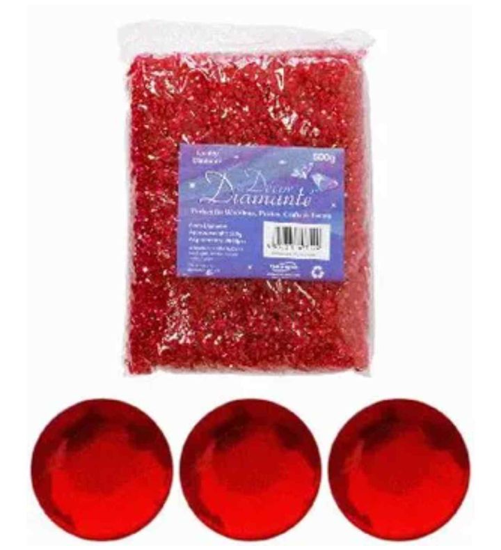 Decor Diamante Diamonds - Red 6mm 500g