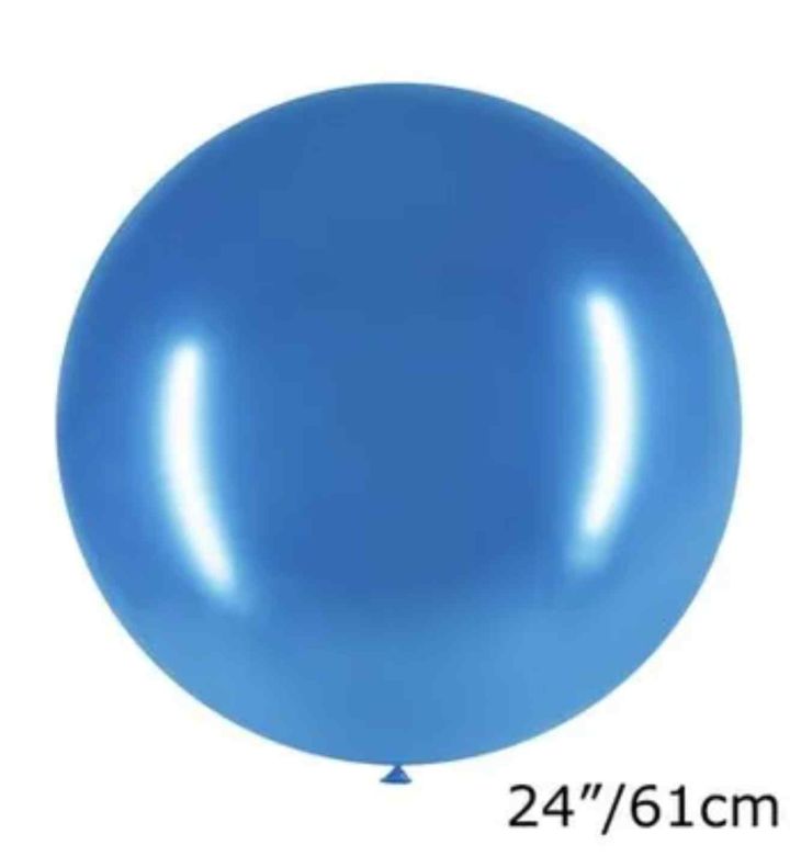 24" Decotex Chromium Blue 18 Latex Balloons 3ct