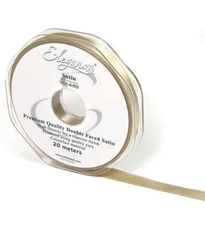Eleganza Satin Double Faced Taupe 10mm x 20m