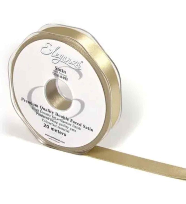 Eleganza Double Faced Satin 15mm x 20m Taupe