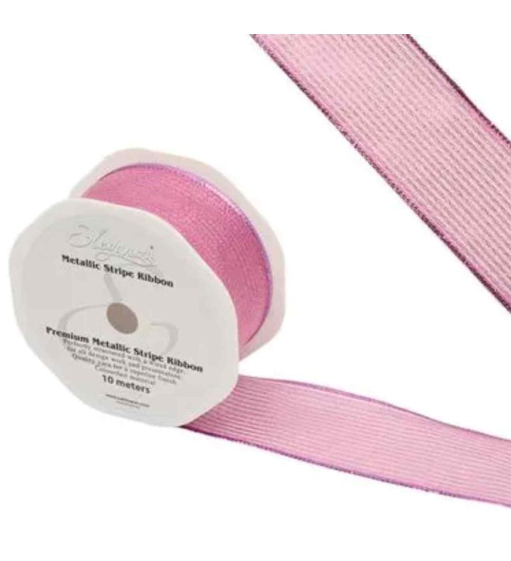 Eleganza Finesse Metallic Stripe Pink - 38mm x 10m