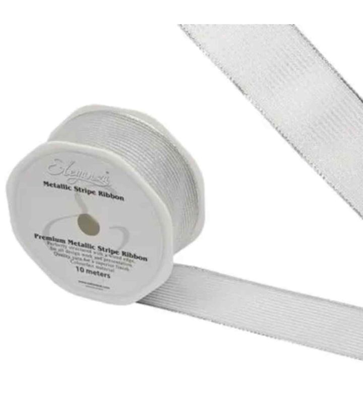 Eleganza Finesse Metallic Stripe Silver - 38mm x 10m
