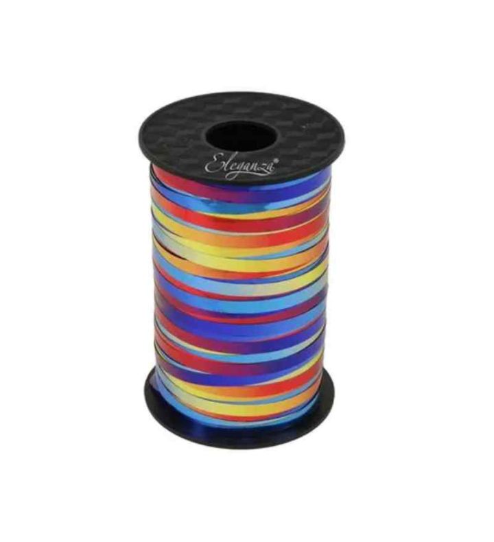 Eleganza Poly Curling Ribbon Metallic 5mm x 250yds Rainbow