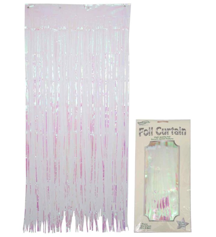 0.9m x 2.40m Oaktree Foil Curtain Metallic Iridescent