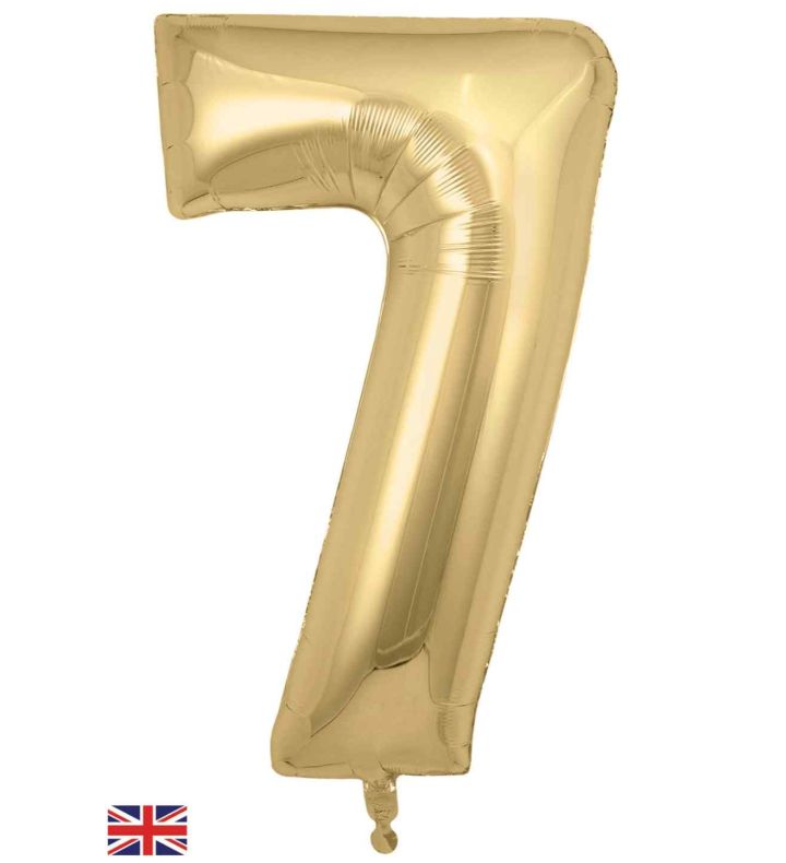 34" Gold Silk Number 7 Oaktree Foil Balloon