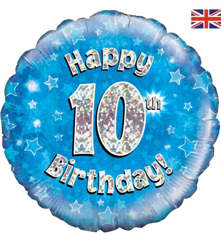 18" Oaktree 10th Birthday Blue Round Foil Balloon