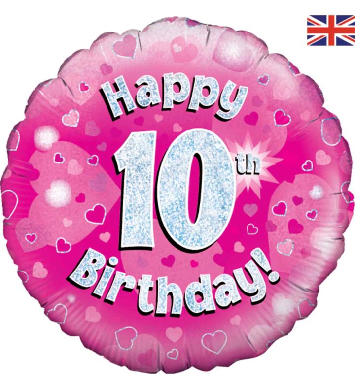 18" Oaktree 10th Birthday Pink Round