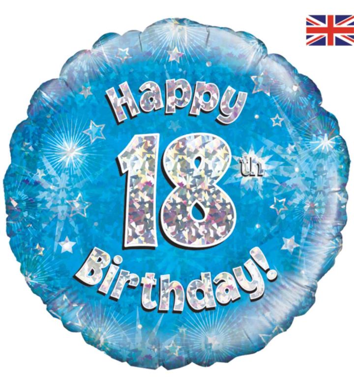18" Oaktree 18th Birthday Blue Round Foil Balloon