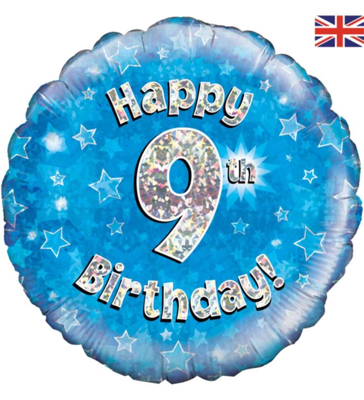 18" Oaktree 9th Birthday Blue Round Foil Balloon
