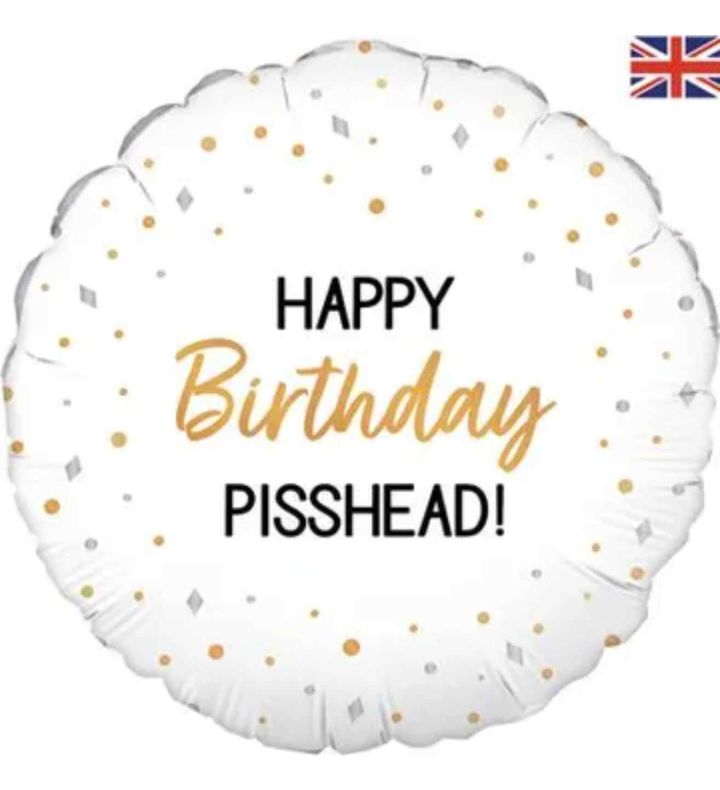 18" Happy Birthday Pisshead Foil Balloon