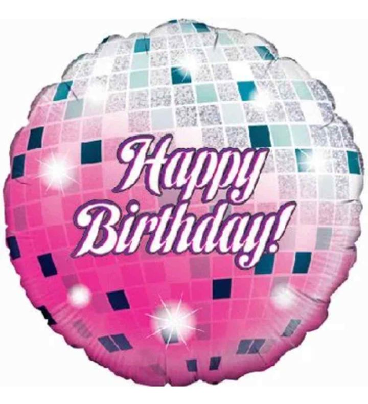 18" Oaktree Happy Birthday Glitterball Round