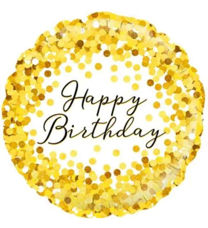 18" Oaktree Happy Birthday Gold Sparkle Round