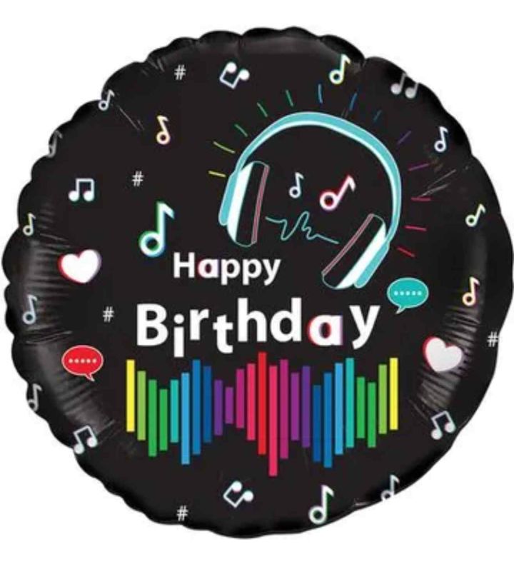 18" Oaktree Happy Birthday Media Music Round