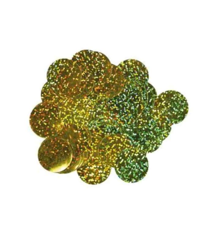 Oaktree Metallic Foil Confetti 10mm x 50g - Gold Holographic