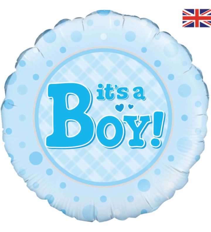 18" Oaktree 'It's A Boy' Blue Round