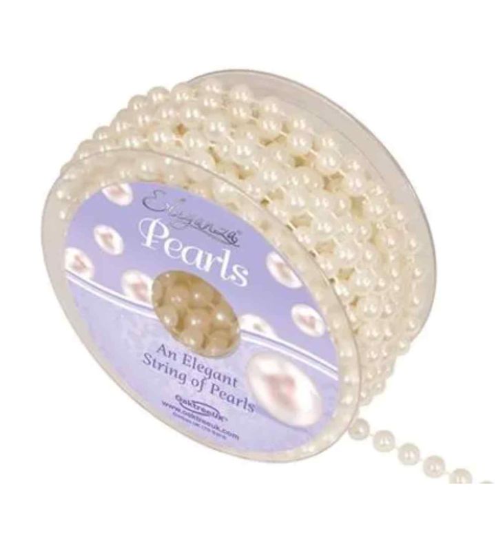 Pearl Bead String 8mm x 10m Ivory No. 61