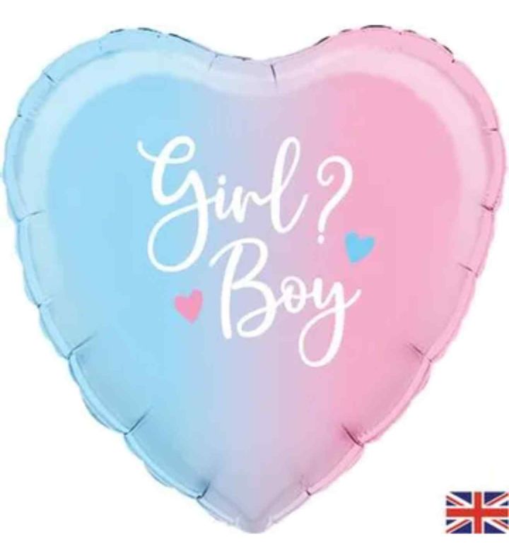 18" Girl ? Boy Ombre Gender Heart