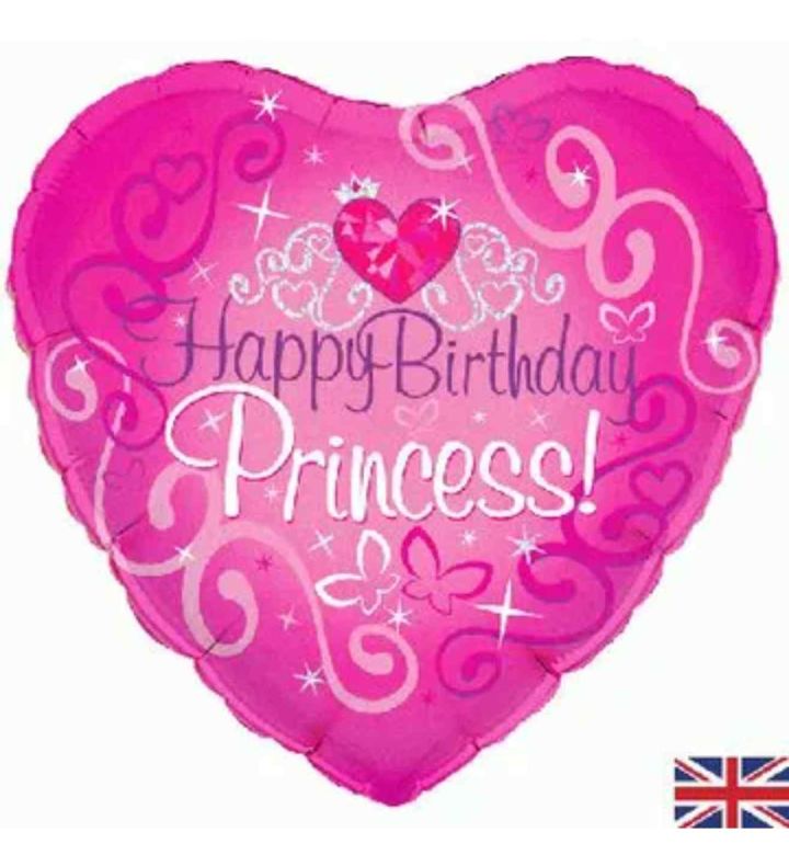 18" Oaktree Happy Birthday Princess Pink Heart