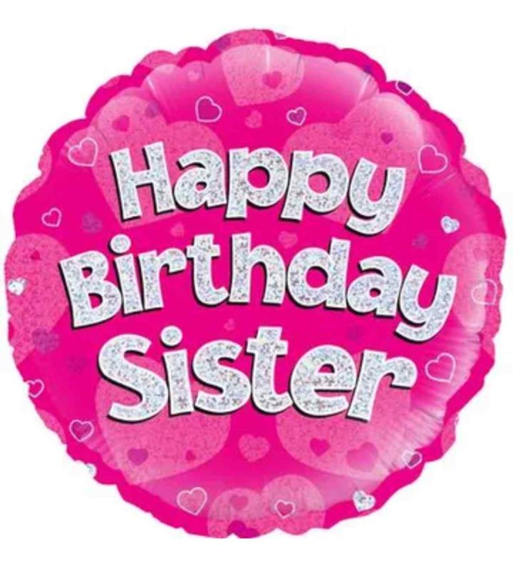 18" Oaktree Happy Birthday Sister Pink Round