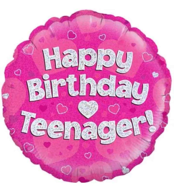 18" Oaktree Happy Birthday Teenager Pink Round