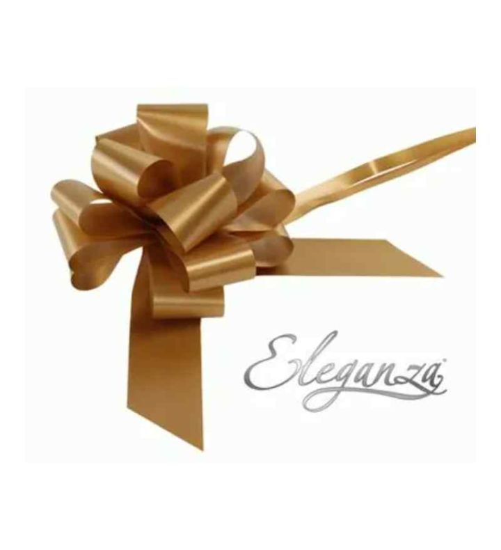 Eleganza Poly Pull Bows Gold - 50mm x 20pcs